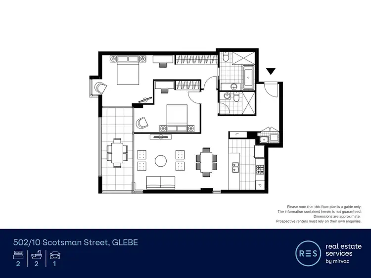Floorplan of Homely apartment listing, 502/10 Scotsman Street, Glebe NSW 2037