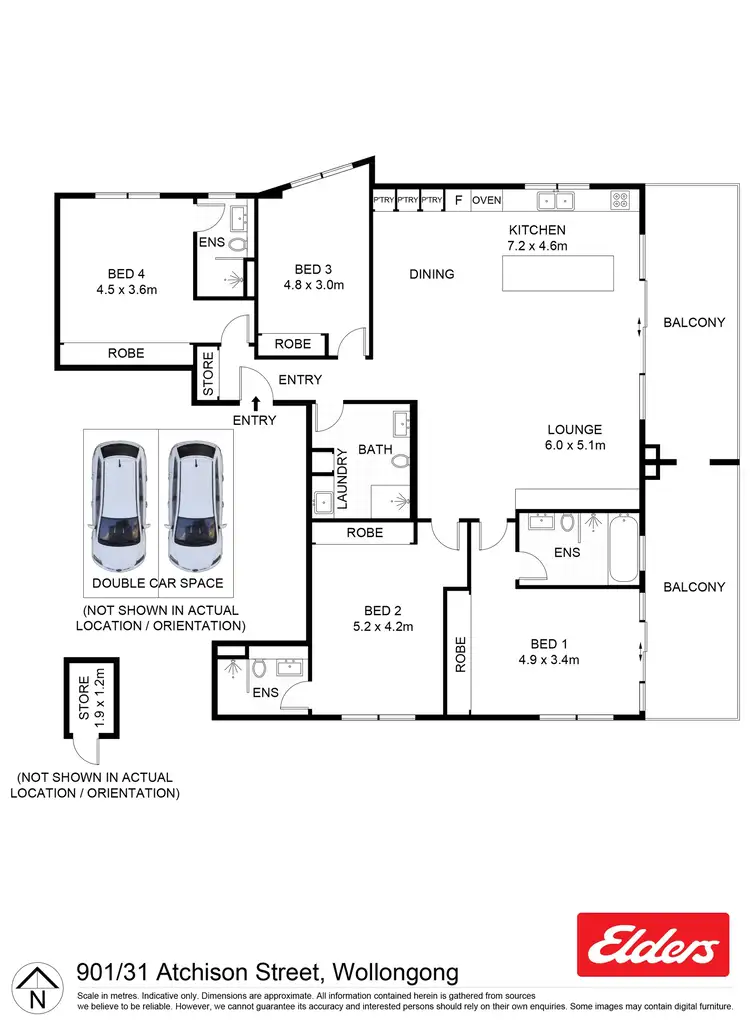 Floorplan of Homely unit listing, 901/31 Atchison Street, Wollongong NSW 2500