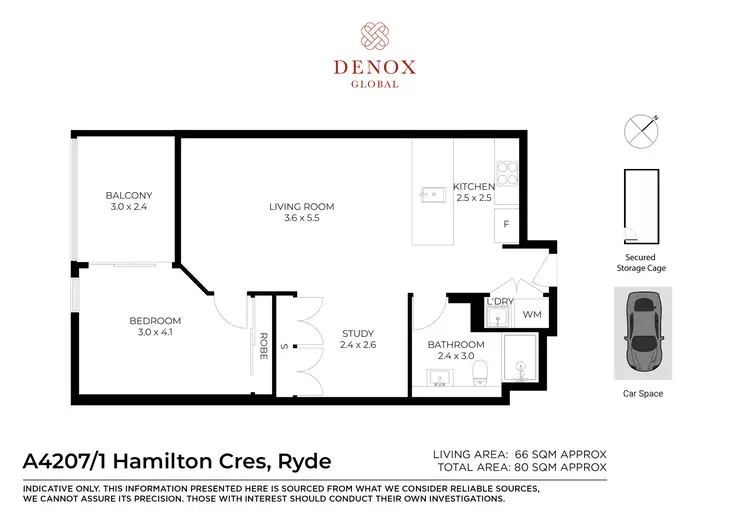 Floorplan of Homely apartment listing, A4207/1 Hamilton Crescent, Ryde NSW 2112