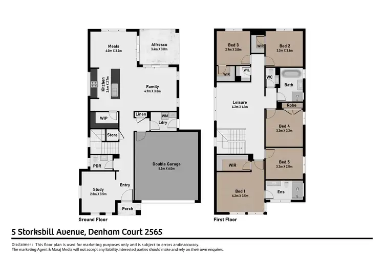 Floorplan of Homely house listing, 5 Storksbill Avenue, Denham Court NSW 2565