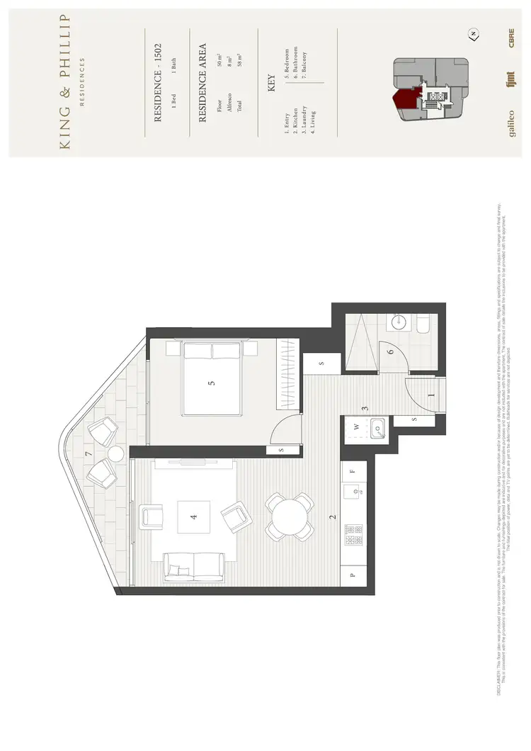 Floorplan of Homely apartment listing, 1802/160 King Street, Sydney NSW 2000