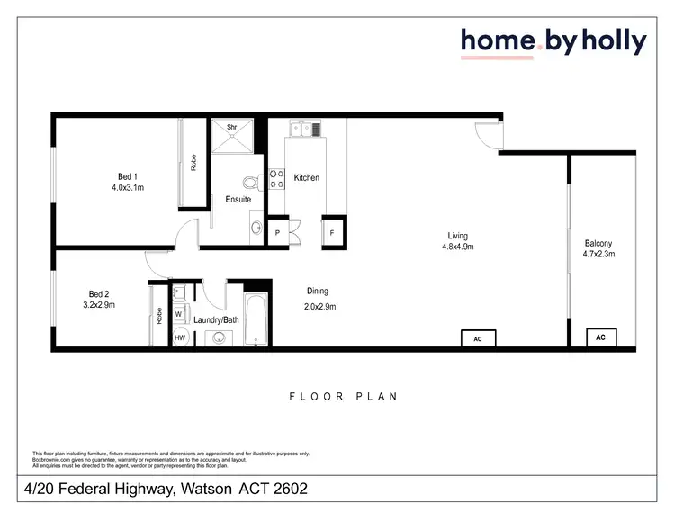 Floorplan of Homely apartment listing, 4/20 Federal Highway, Watson ACT 2602
