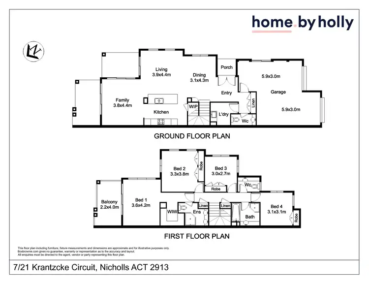 Floorplan of Homely townhouse listing, 7/21 Krantzcke Circuit, Nicholls ACT 2913