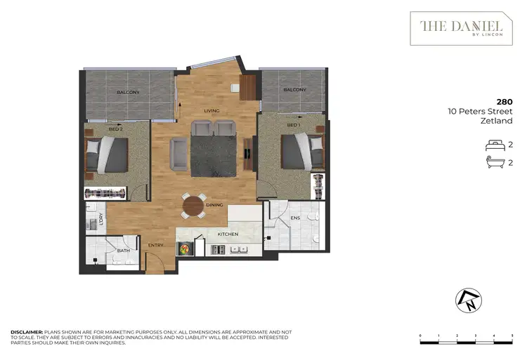 Floorplan of Homely apartment listing, 280/10 Peters Street, Zetland NSW 2017
