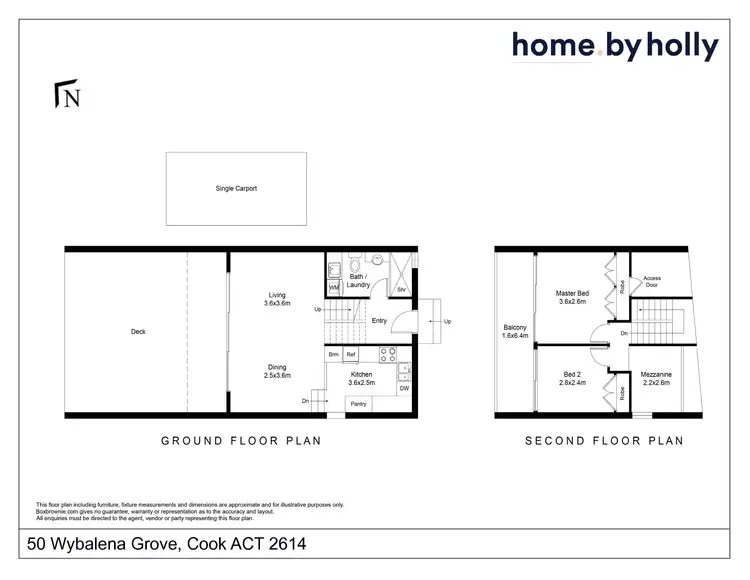 Floorplan of Homely townhouse listing, 50 Wybalena Grove, Cook ACT 2614