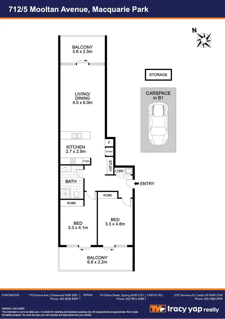 Floorplan of Homely apartment listing, 712/5 Mooltan Avenue, Macquarie Park NSW 2113