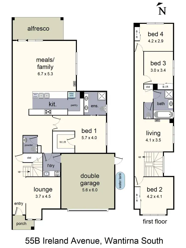 Floorplan of Homely house listing, 55b Ireland Avenue, Wantirna South VIC 3152