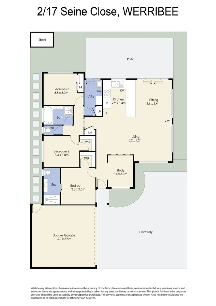 Floorplan of Homely unit listing, 2/17 Seine Close, Werribee VIC 3030