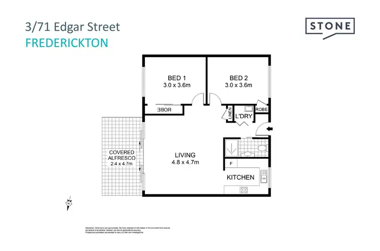 Floorplan of Homely unit listing, 3/71 Edgar Street, Frederickton NSW 2440