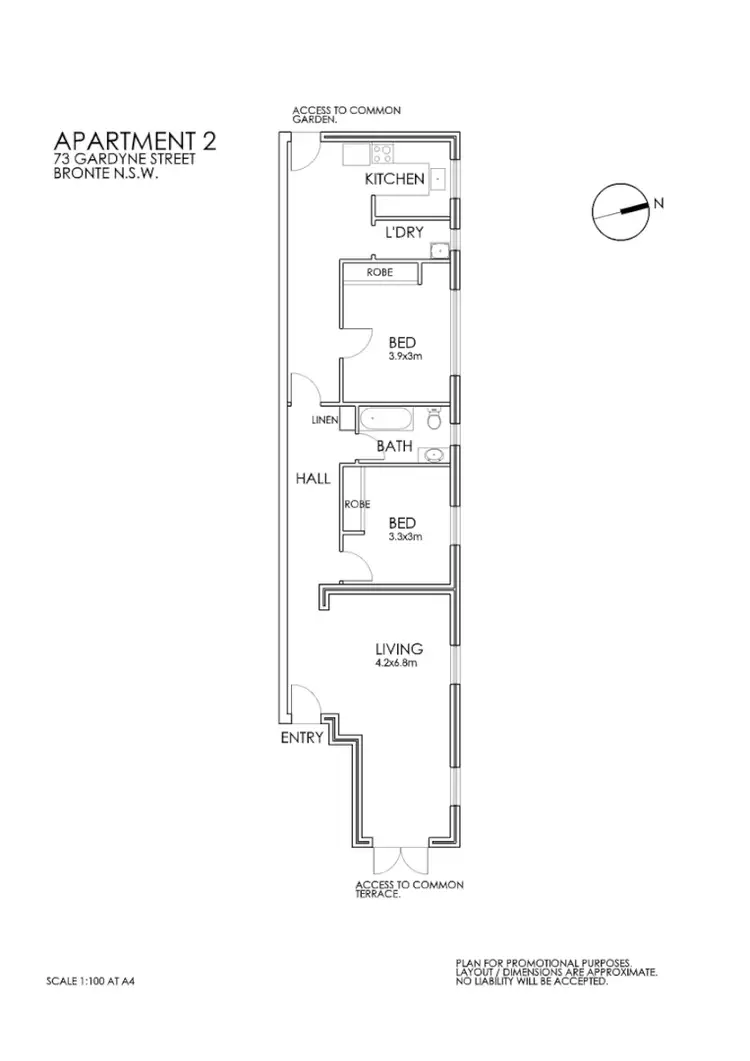 Floorplan of Homely apartment listing, 2/73 Gardyne Street, Bronte NSW 2024