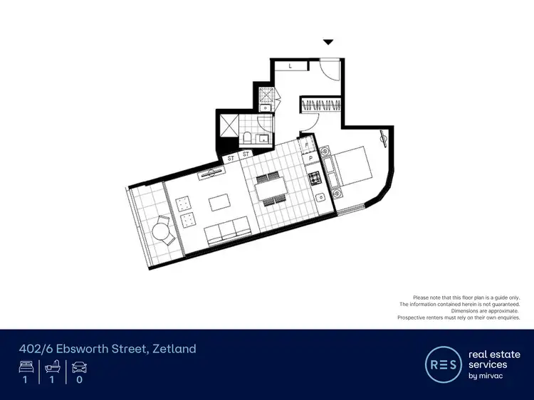 Floorplan of Homely apartment listing, 402/6 Ebsworth Street, Zetland NSW 2017