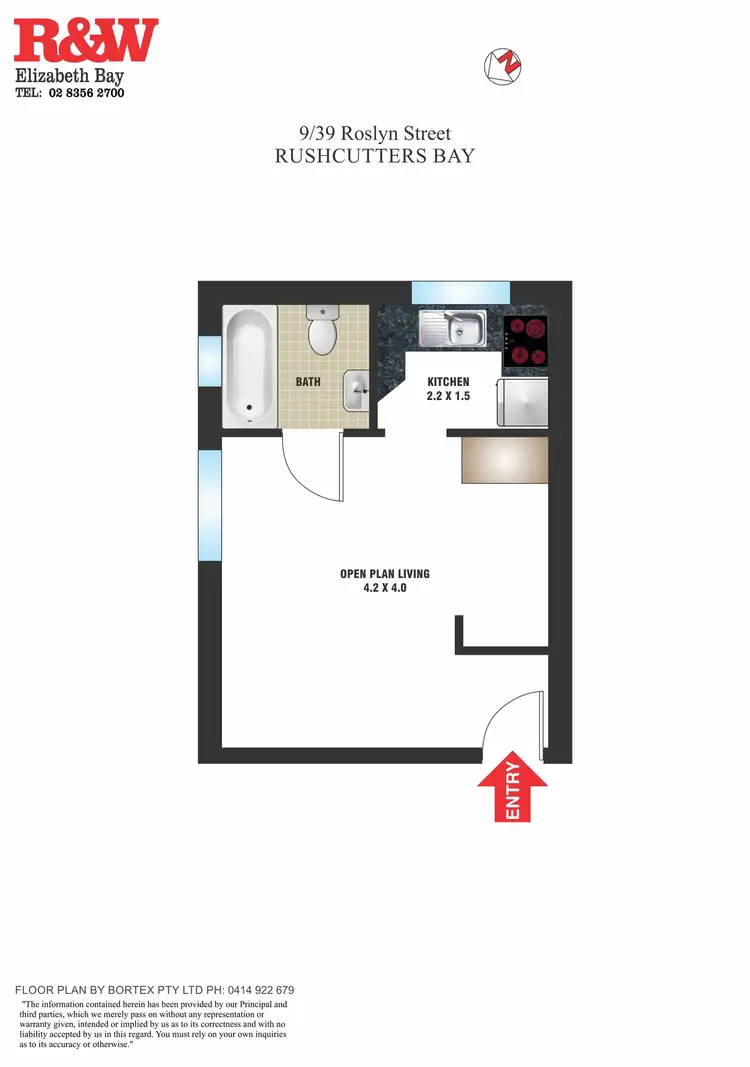 Floorplan of Homely studio listing, 9/39 Roslyn Street, Rushcutters Bay NSW 2011