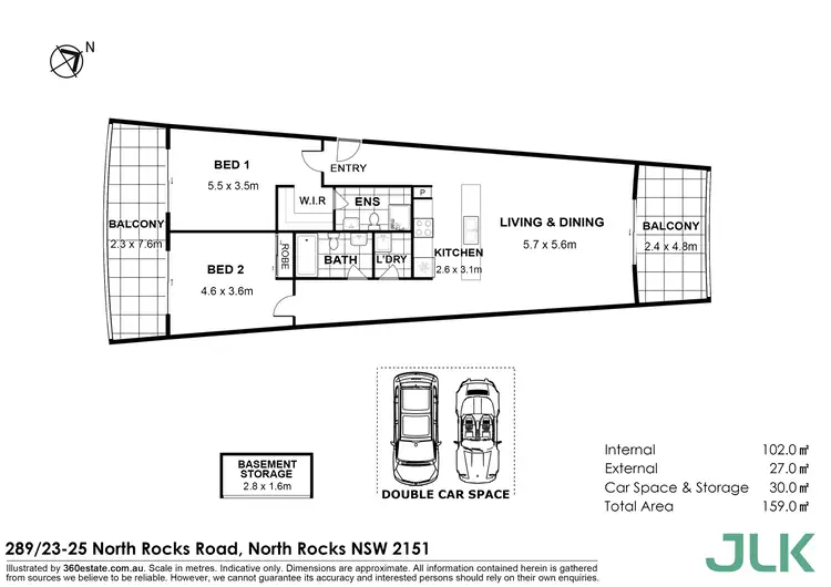 Floorplan of Homely apartment listing, 289/25 North Rocks Road, North Rocks NSW 2151
