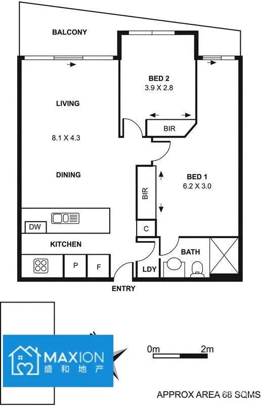 Floorplan of Homely apartment listing, 205/8 Waterview Walk, Docklands VIC 3008