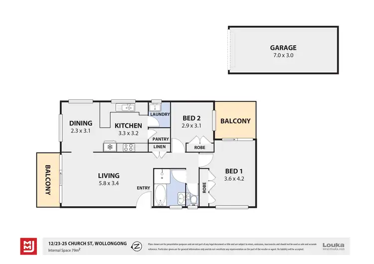 Floorplan of Homely unit listing, 12/23-25 Church Street, Wollongong NSW 2500