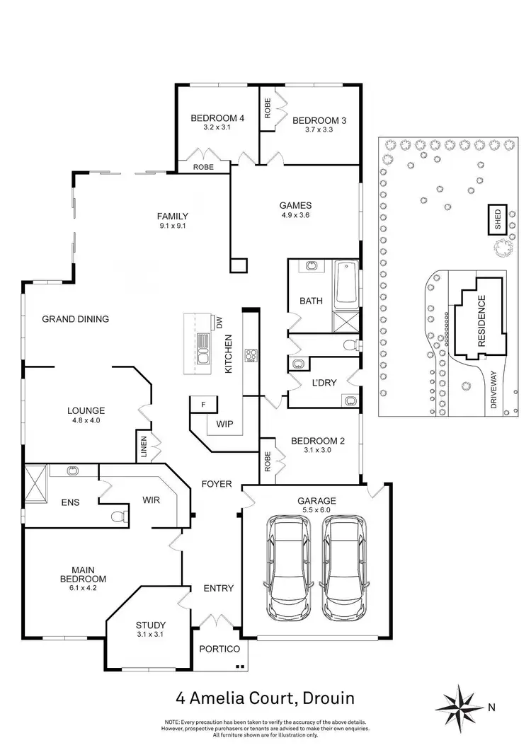 Floorplan of Homely house listing, 4 Amelia Court, Drouin VIC 3818