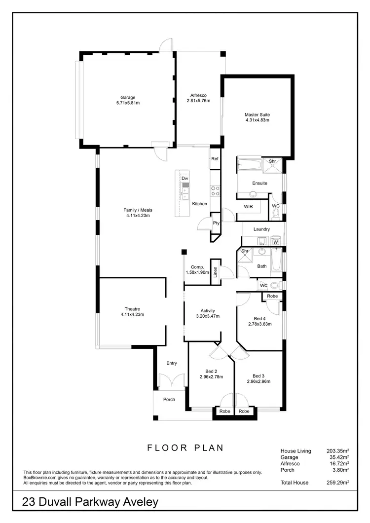 Floorplan of Homely house listing, 23 Duvall Parkway, Aveley WA 6069