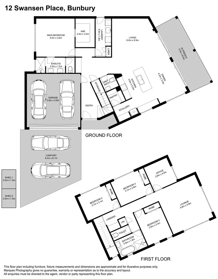 Floorplan of Homely house listing, 12 Swansen Place, Bunbury WA 6230