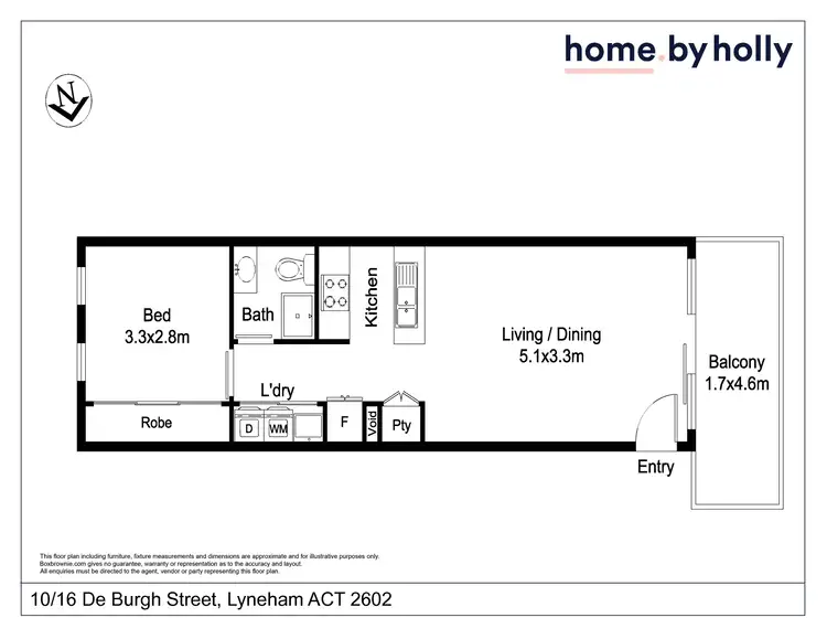 Floorplan of Homely unit listing, 10/16 De Burgh Street, Lyneham ACT 2602