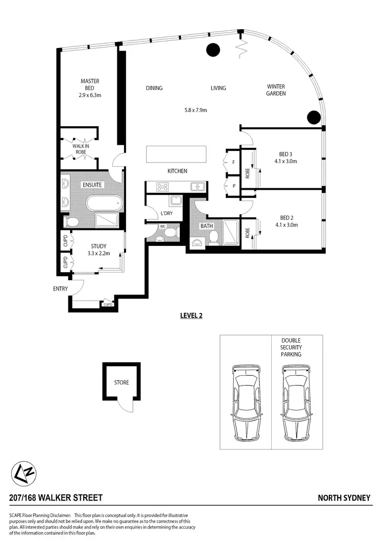 Floorplan of Homely apartment listing, 207/168 Walker Street, North Sydney NSW 2060
