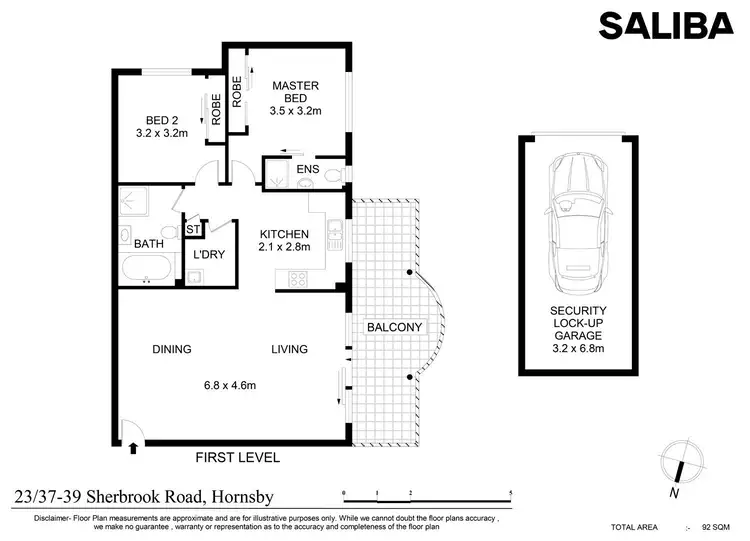 Floorplan of Homely unit listing, 23/37-39 Sherbrook Road, Hornsby NSW 2077