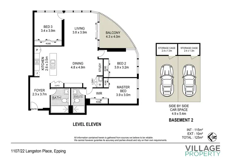 Floorplan of Homely apartment listing, 1107/22 Langston Place, Epping NSW 2121