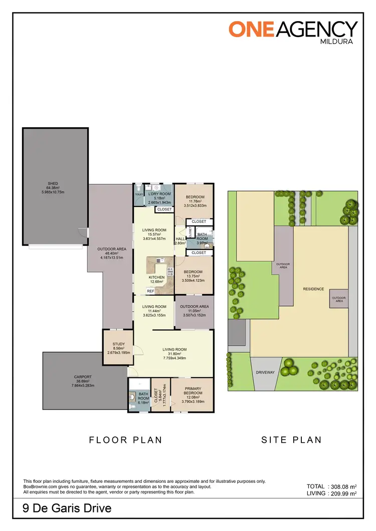 Floorplan of Homely house listing, 9 De Garis Drive, Mildura VIC 3500