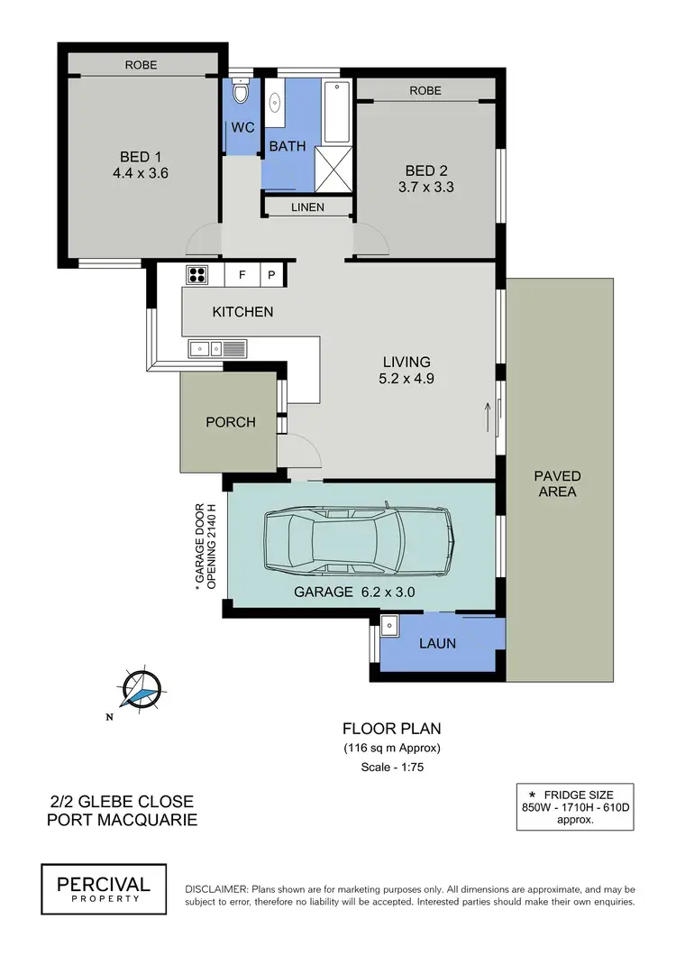 Floorplan of Homely villa listing, 2/2 Glebe Close, Port Macquarie NSW 2444