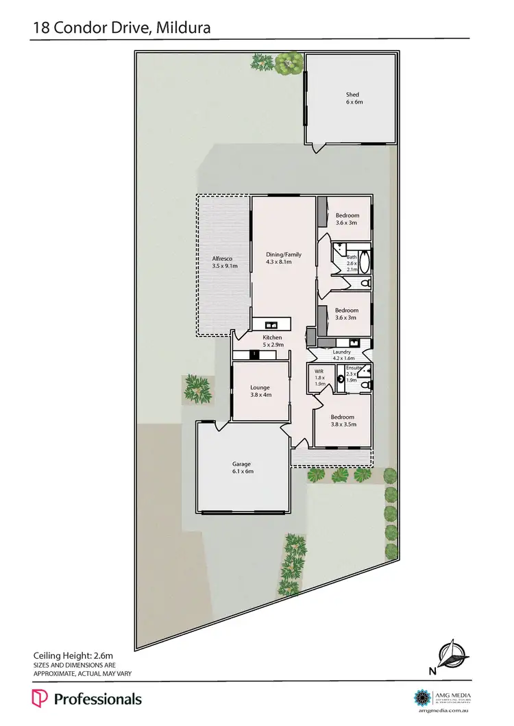 Floorplan of Homely house listing, 18 Condor Drive, Mildura VIC 3500