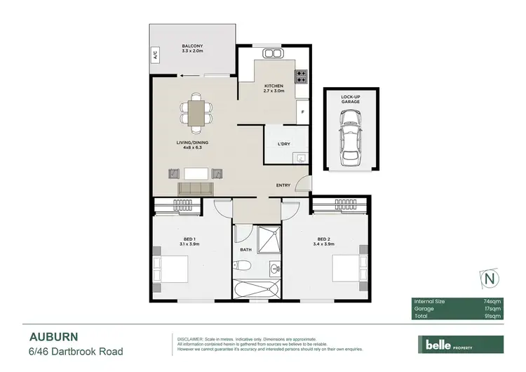 Floorplan of Homely apartment listing, 6/46 Dartbrook Road, Auburn NSW 2144