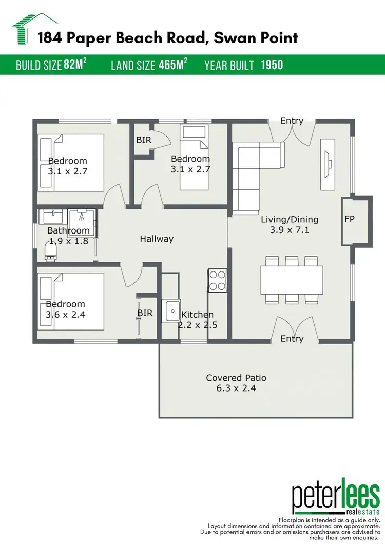 Floorplan of Homely house listing, 184 Paper Beach Road, Swan Point TAS 7275