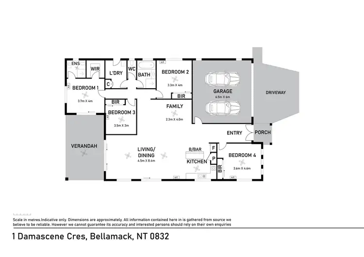Floorplan of Homely house listing, 1 Damascene Crescent, Bellamack NT 832