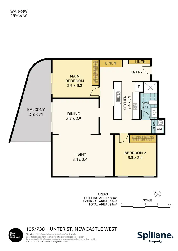 Floorplan of Homely apartment listing, 105/738 Hunter Street, Newcastle West NSW 2302