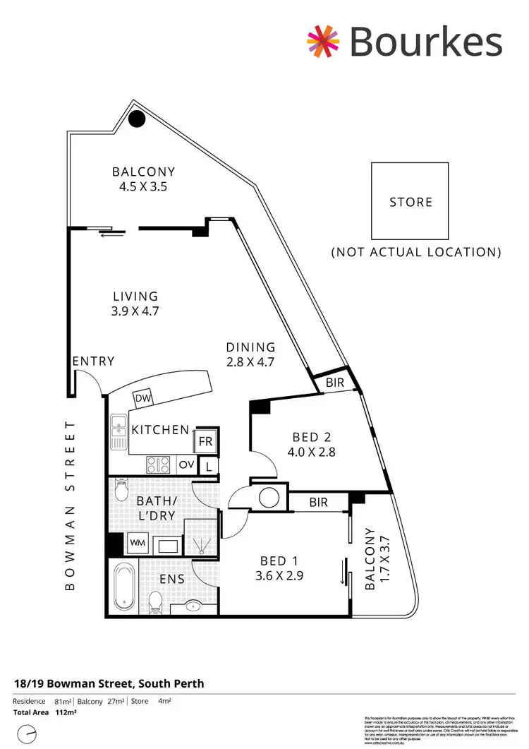 Floorplan of Homely apartment listing, 18/19 Bowman Street, South Perth WA 6151