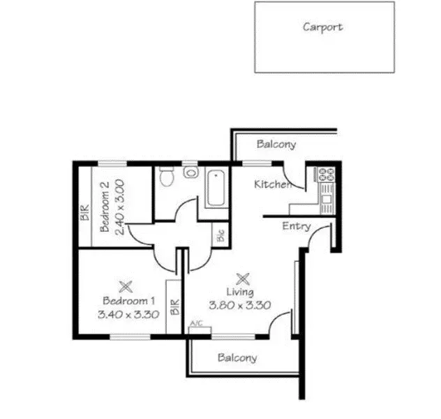 Floorplan of Homely apartment listing, 8/329 Kensington Road, Kensington Park SA 5068