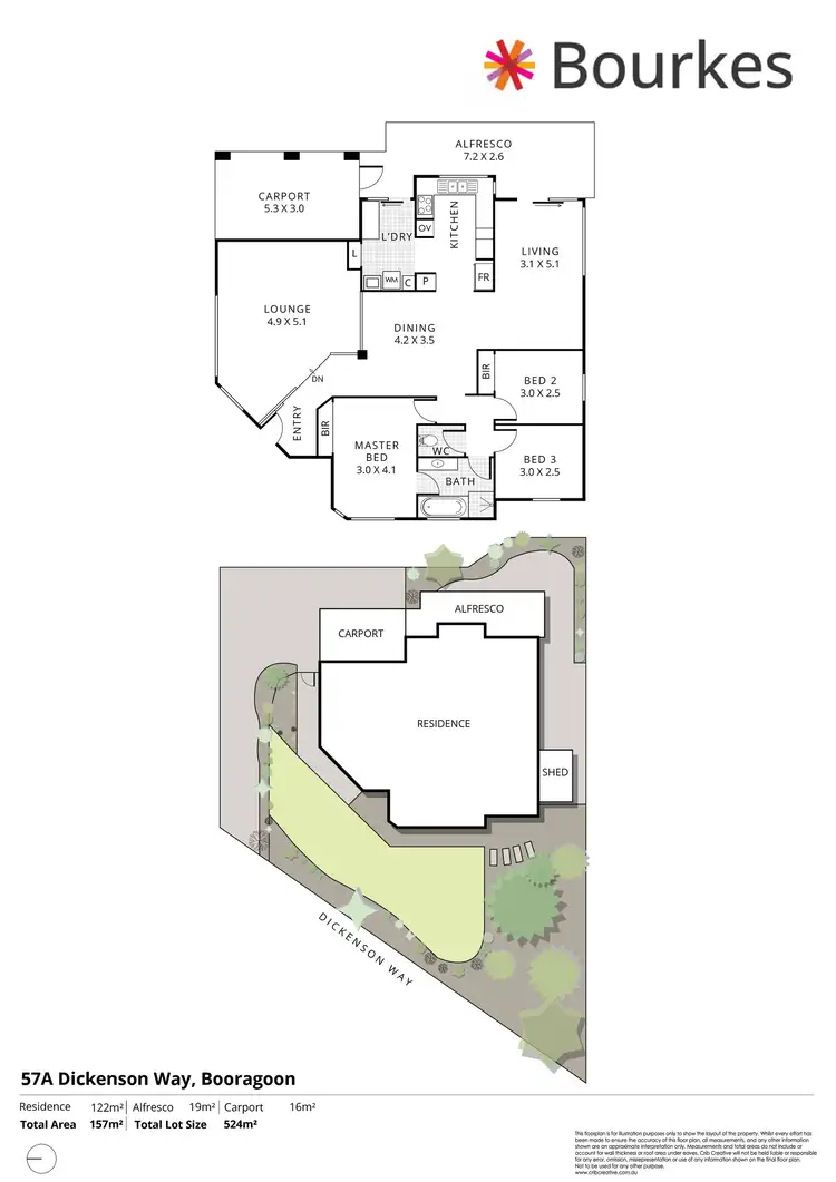 Floorplan of Homely house listing, 57A Dickenson Way, Booragoon WA 6154