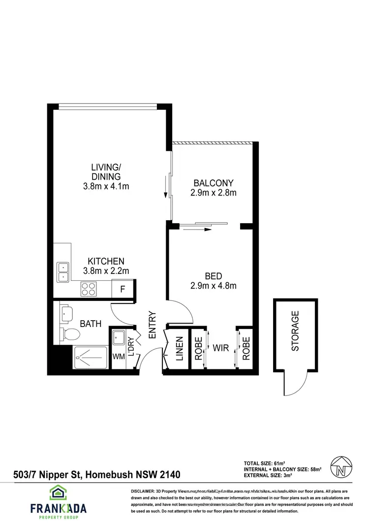 Floorplan of Homely apartment listing, Level 5/503/7 Nipper Street, Homebush NSW 2140