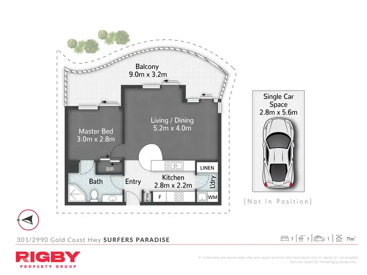 Floorplan of Homely apartment listing, Level 3/301/2990-2994 Gold Coast Highway, Surfers Paradise QLD 4217