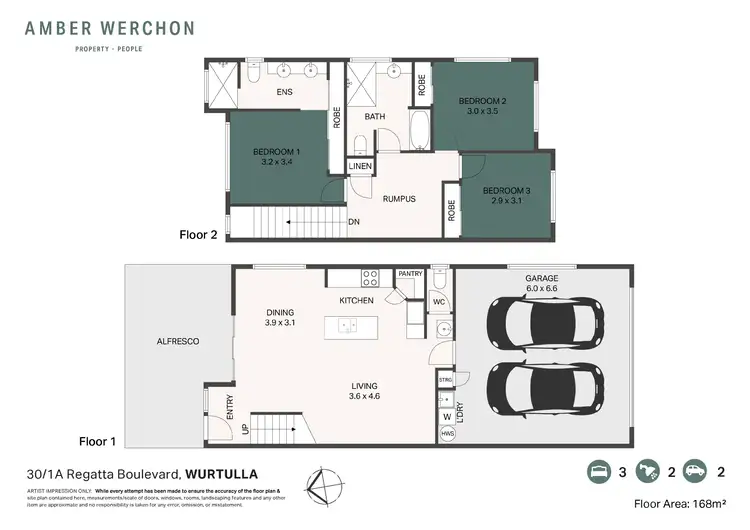 Floorplan of Homely townhouse listing, 30/1a Regatta Boulevard, Wurtulla QLD 4575