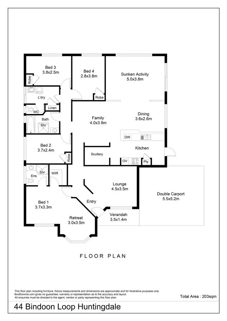 Floorplan of Homely house listing, 44 Bindoon Loop, Huntingdale WA 6110