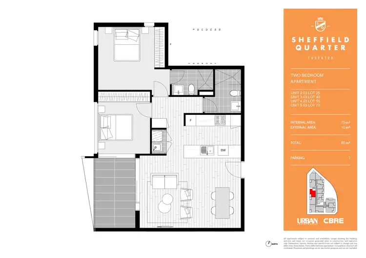 Floorplan of Homely apartment listing, 203/60 Lord Sheffield Circuit, Penrith NSW 2750