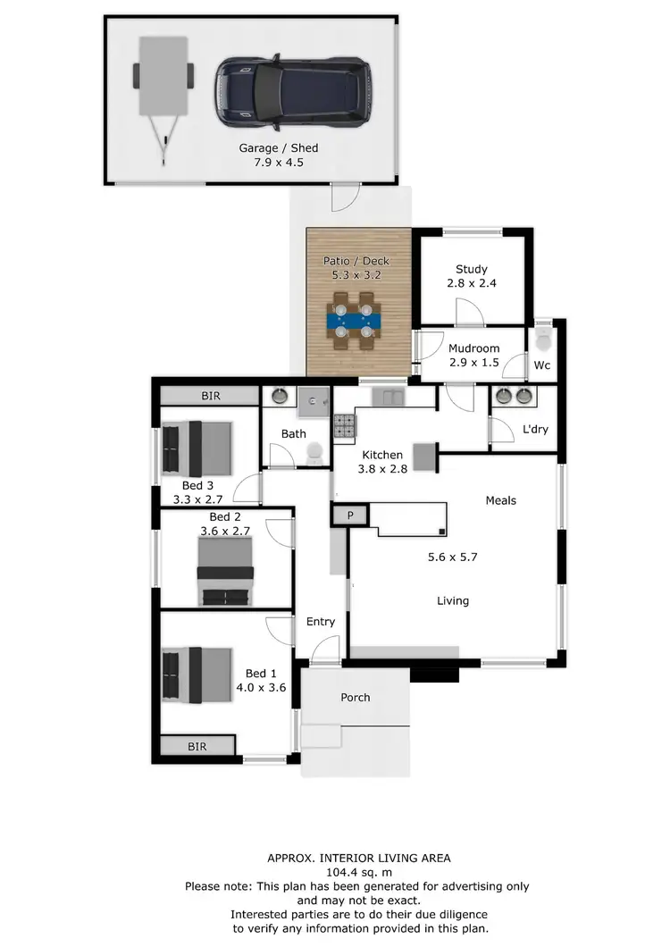 Floorplan of Homely unit listing, 1/23 William Street, Wodonga VIC 3690
