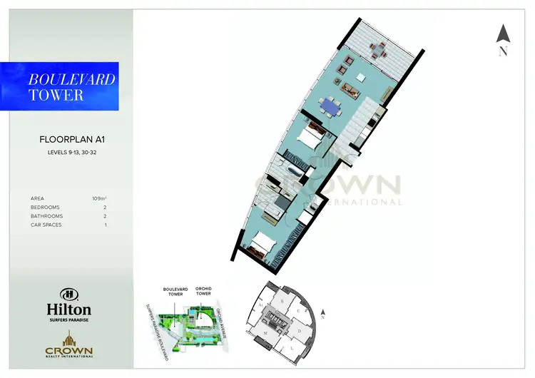 Floorplan of Homely apartment listing, 10501/3113 Surfers Paradise Boulevard, Surfers Paradise QLD 4217