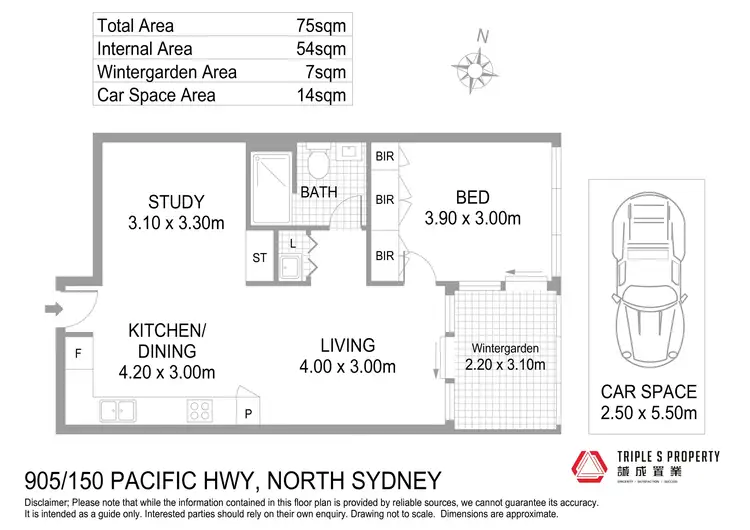 Floorplan of Homely apartment listing, 905/150 Pacific Highway, North Sydney NSW 2060