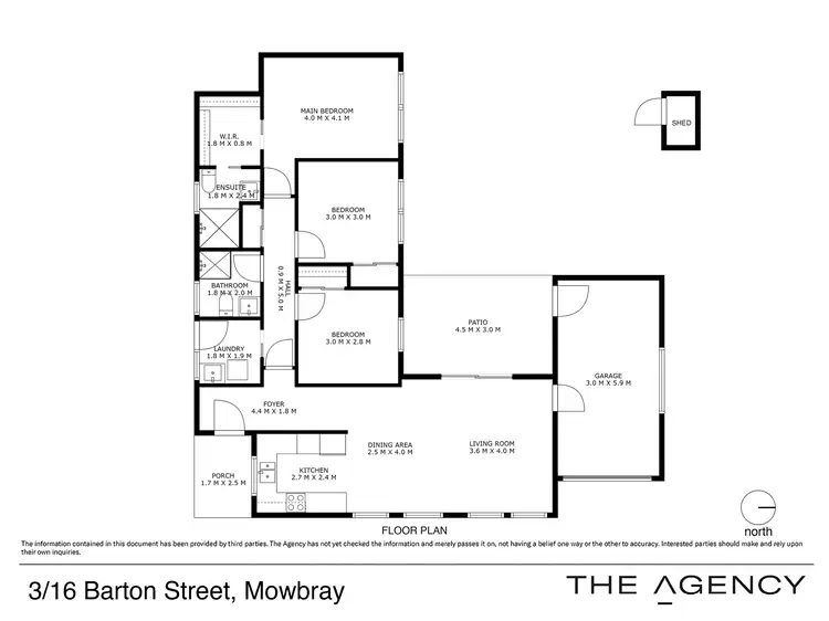 Floorplan of Homely unit listing, 3/16 Barton Street, Mowbray TAS 7248