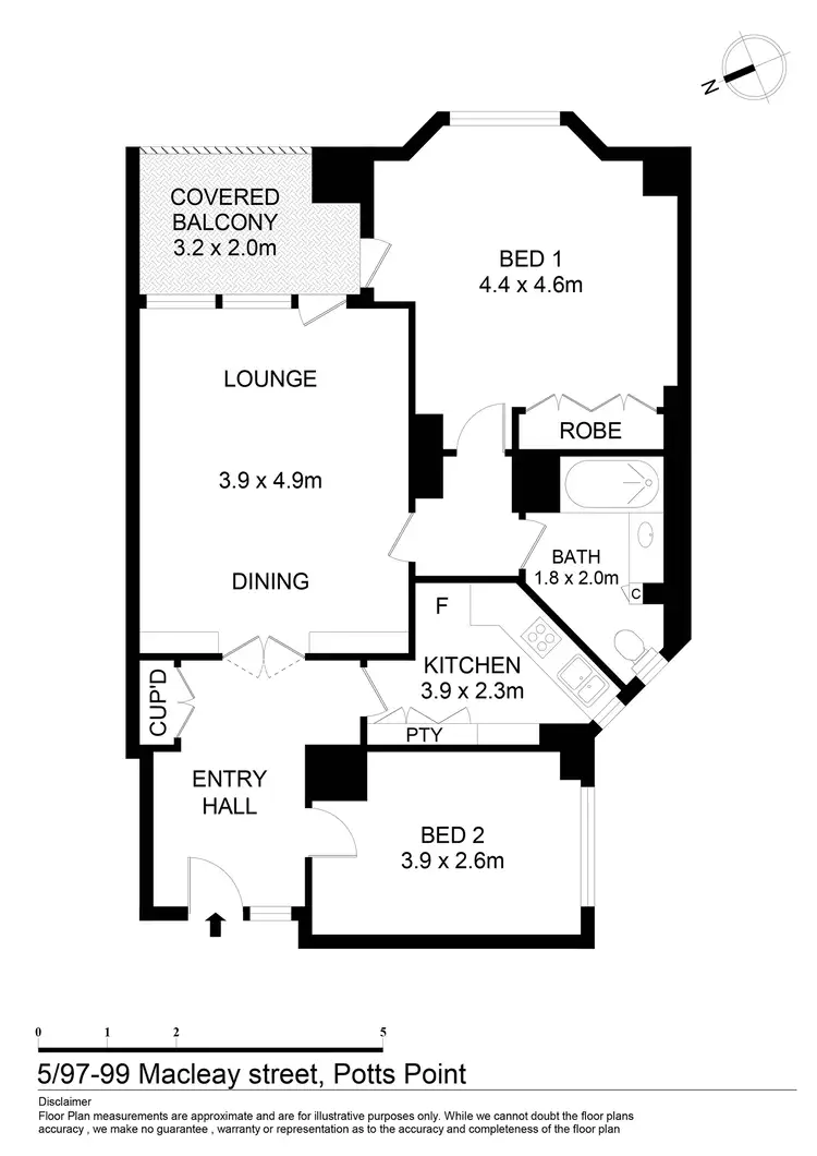 Floorplan of Homely apartment listing, 5/97-99 Macleay Street, Potts Point NSW 2011