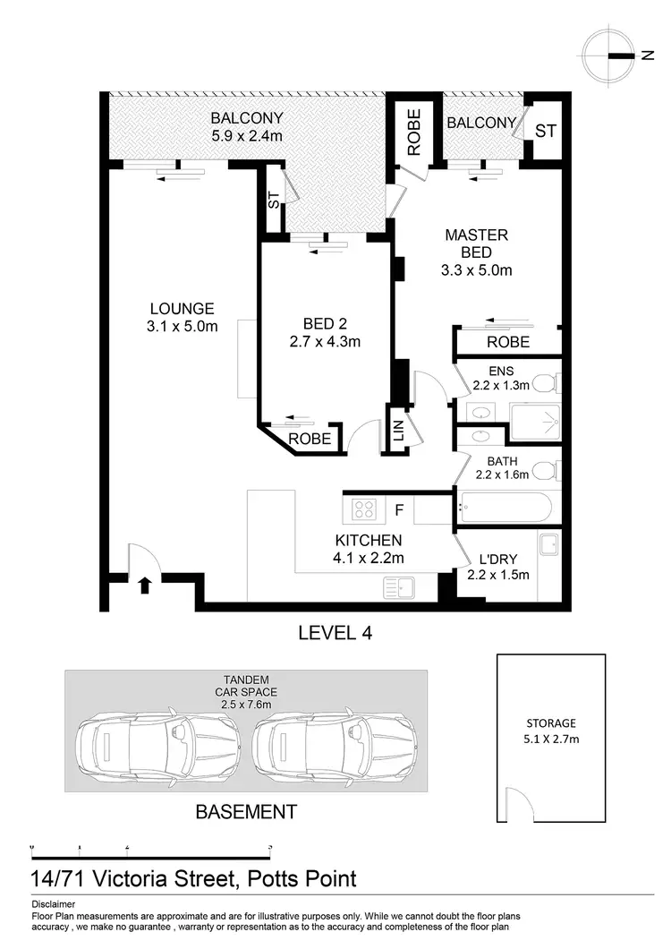 Floorplan of Homely apartment listing, 14/71 Victoria Street, Potts Point NSW 2011