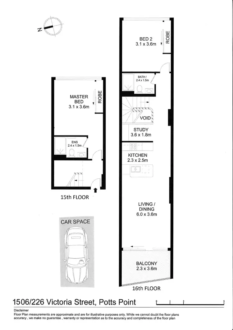 Floorplan of Homely apartment listing, 1506/226 Victoria Street, Potts Point NSW 2011