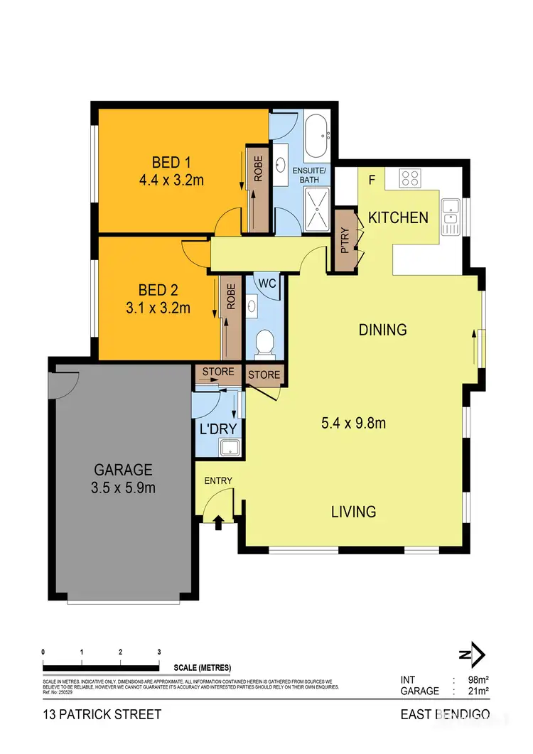 Floorplan of Homely unit listing, 13 Patrick Street, East Bendigo VIC 3550