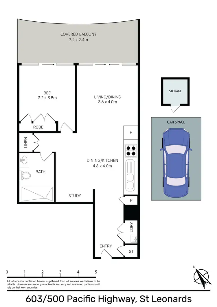 Floorplan of Homely apartment listing, 603/500 Pacific Highway, St Leonards NSW 2065